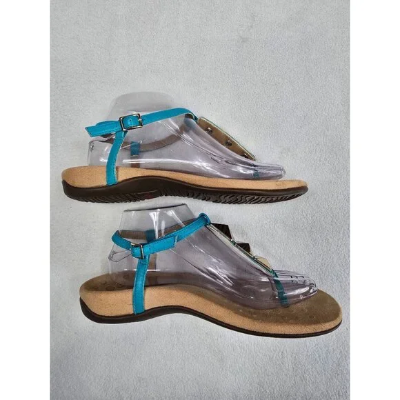 Vionic Womens Turquoise Sandals W/ Gold Pyramid Studs Adjustable Strap Size 8 - Picture 6 of 10